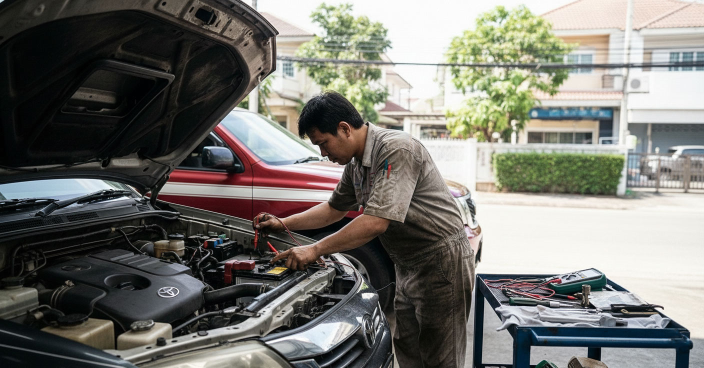 เช็คระบบไฟ ไดนาโม และแบตเตอรี่ นอกสถานที่